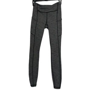 Lululemon Speed Up Tight Luon Variegated Knit Heathered Black  SZ 4